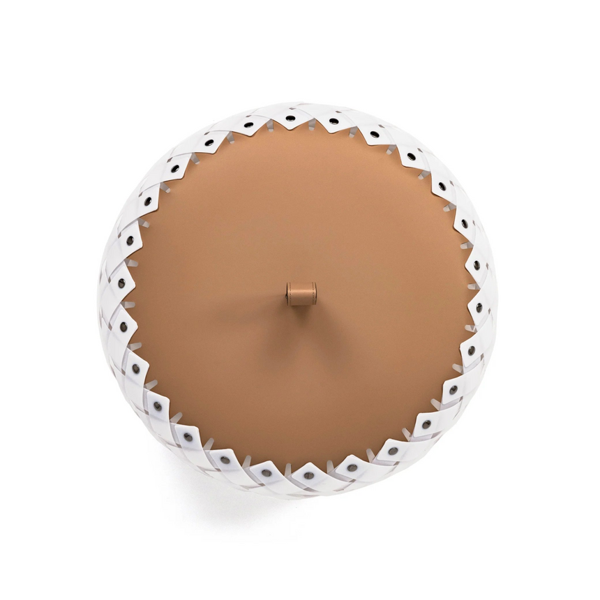 Woven Leather Floor Lantern | Pinetti Almeria | Italianfurniture.com