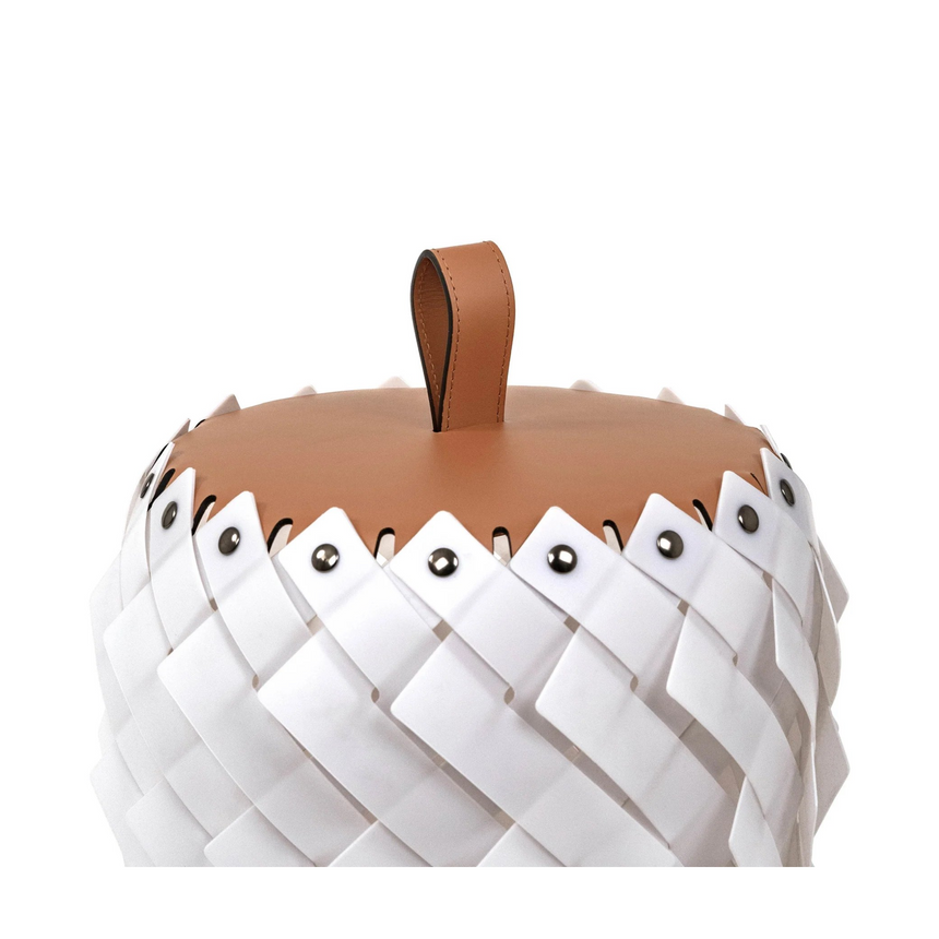 Woven Leather Floor Lantern | Pinetti Almeria | Italianfurniture.com