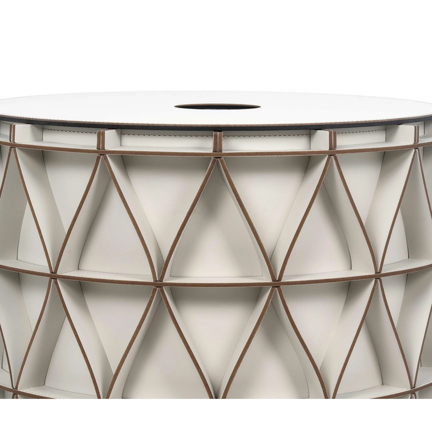 Regenerated-Leather Outdoor Basket | Pinetti Arena | Italianfurniture.com