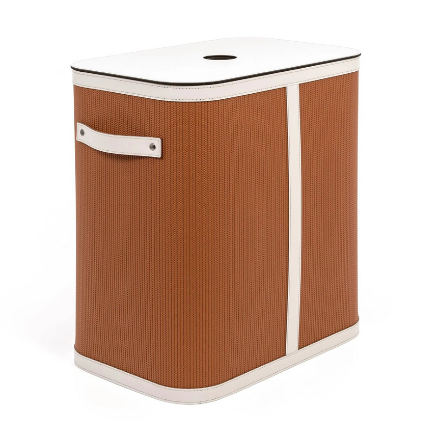 Rectangular Lidded Leather Basket | Pinetti Roda | Italianfurniture.com