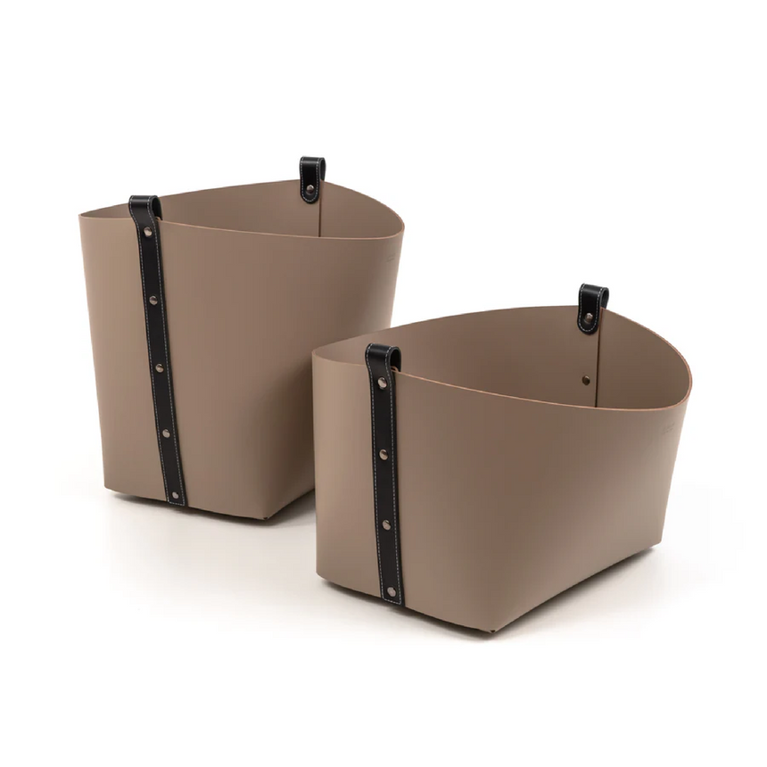 Leather Tall Basket | Pinetti Ovo | Italianfurniture.com