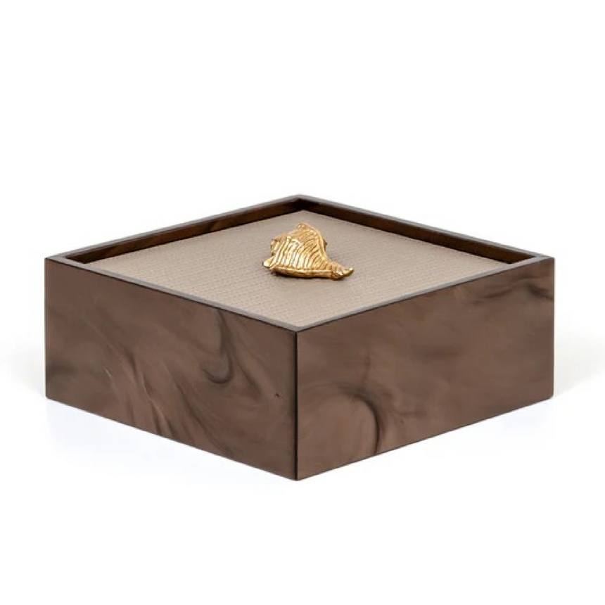 Leather Lidded Square Box L | Pinetti Bea | Italianfurniture.com