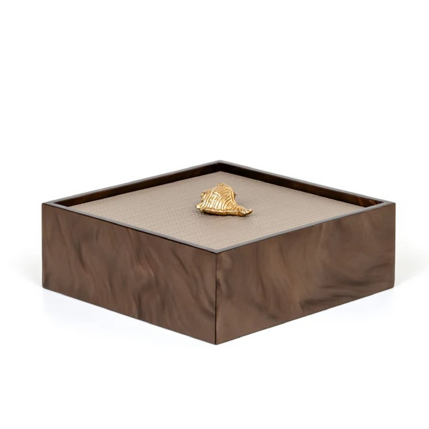 Leather Lidded Square Box S | Pinetti Bea | Italianfurniture.com