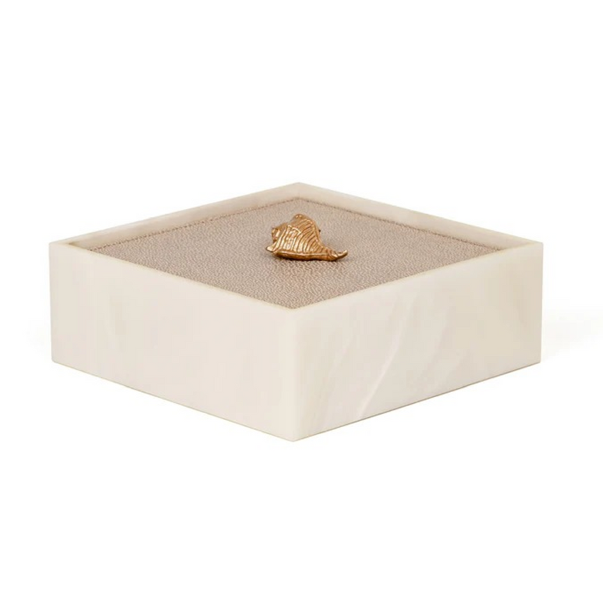 Leather Lidded Square Box S | Pinetti Bea | Italianfurniture.com