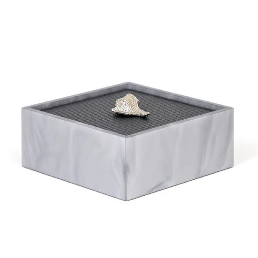 Leather Lidded Square Box S | Pinetti Bea | Italianfurniture.com