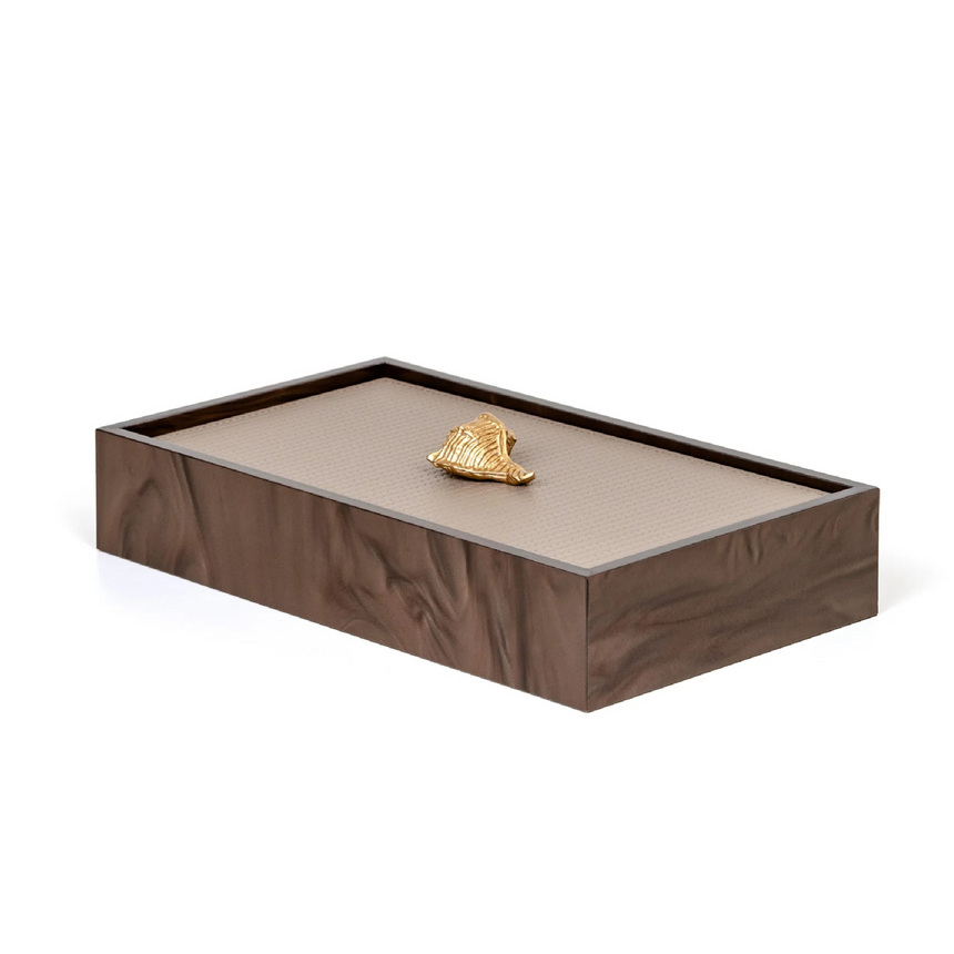 Leather Lidded Rectangular Box | Pinetti Bea | Italianfurniture.com