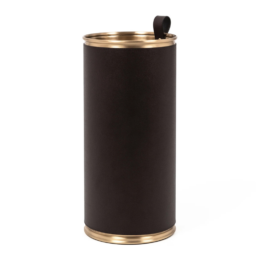Cylindrical Leather Umbrella Stand | Pinetti