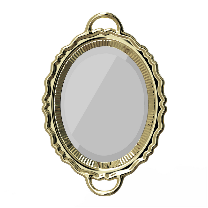 Metallic Tray Wall Mirror | Qeeboo Plateau | Italianfurniture.com