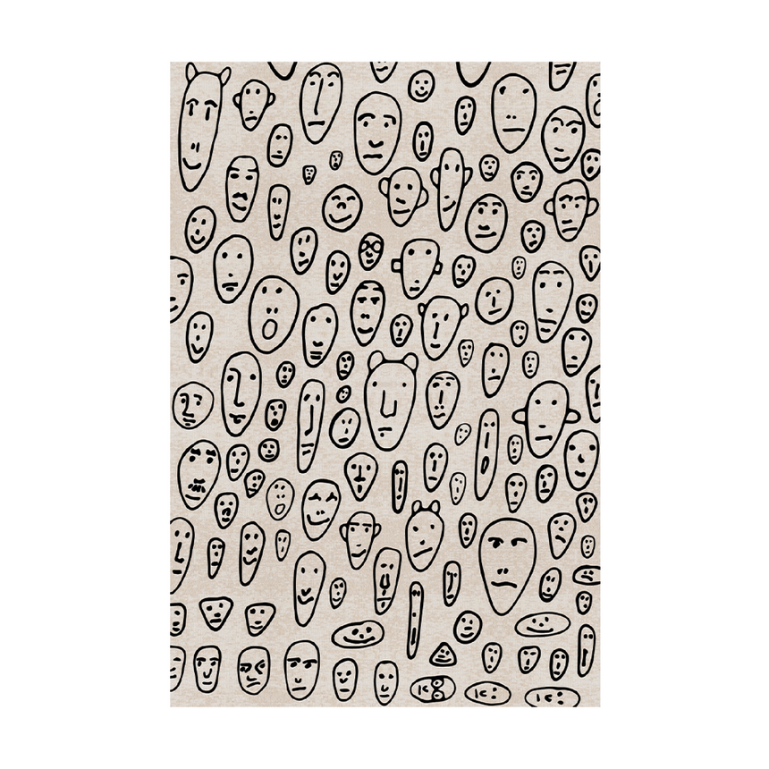 Illustrated Design Carpet | Qeeboo Floating Faces | Italianfurniture.com