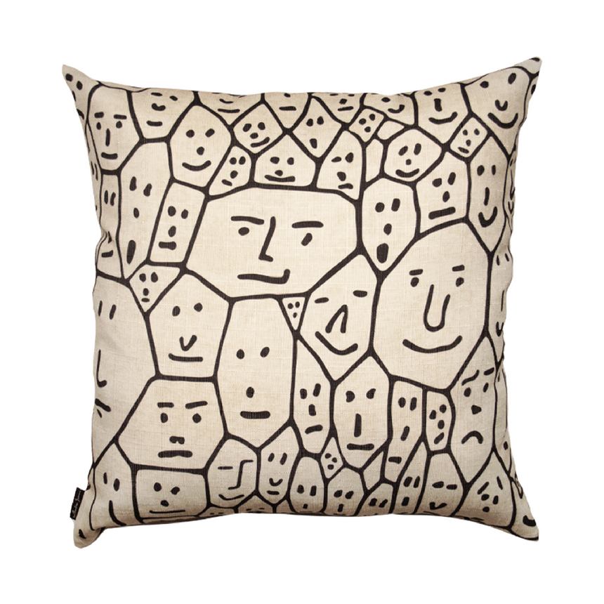 Faces Beige Cushion | Qeeboo People | Italianfurniture.com