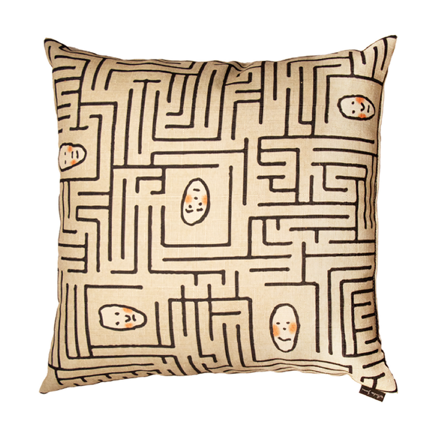 Two-Sided Faces Cushion | Qeeboo Prickly Pear | Italianfurniture.com