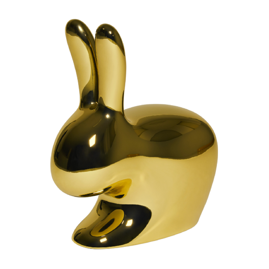 Metallic Sculptured Kid's Chair | Qeeboo Rabbit | Italianfurniture.com