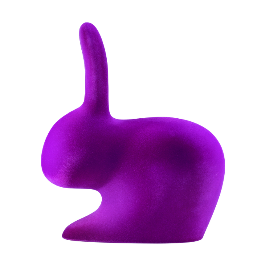 Velvet Sculptured Kid's Chair | Qeeboo Rabbit | Italianfurniture.com