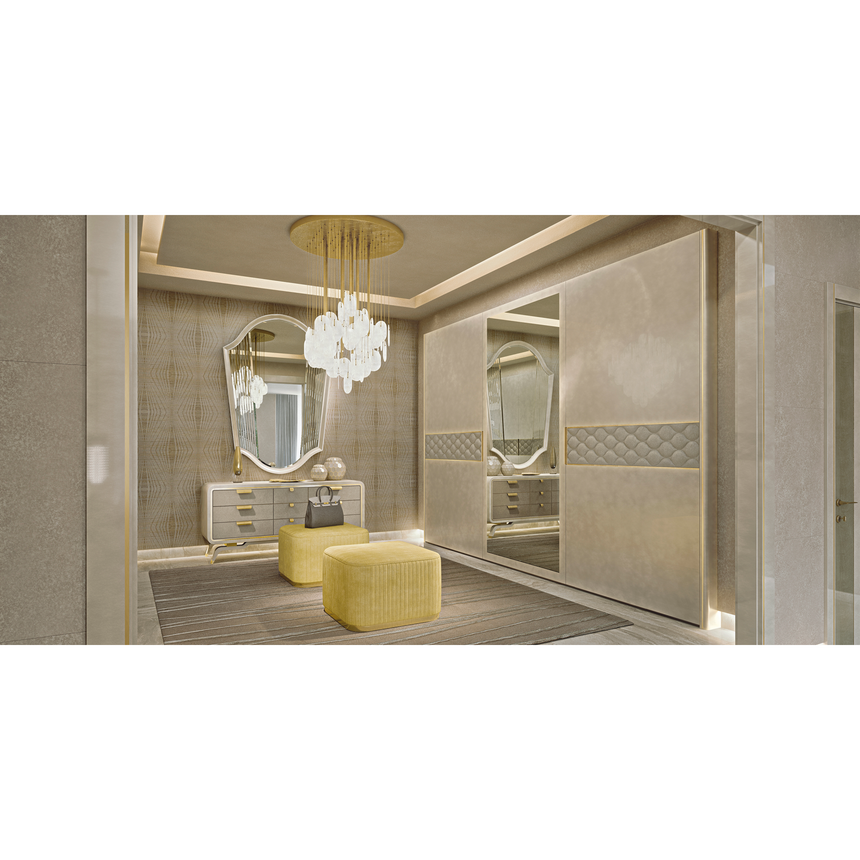 Three-Door Wardrobe Central Mirror Panel | Redeco Hanami