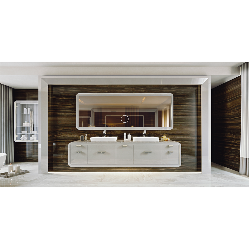 Wall-Mounted Display Bathroom Cabinet with Glass Door | Redeco Hanami