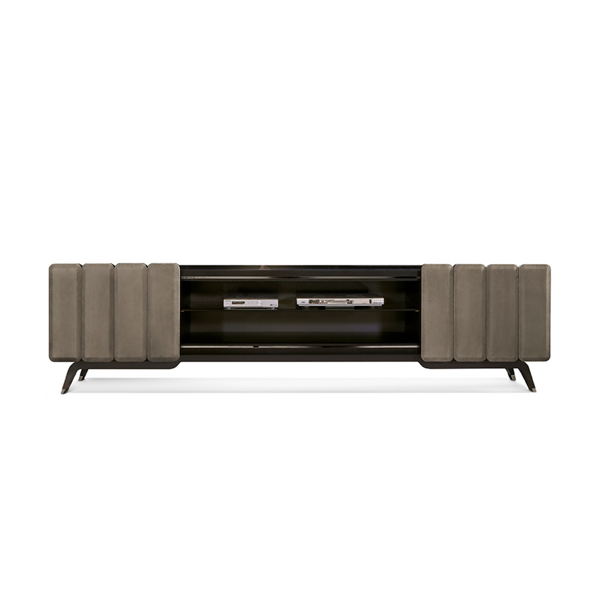 Rectangular Media Unit with High-Gloss Finish and Soft-Close Storage | Redeco Hanami | Italianfurniture.com