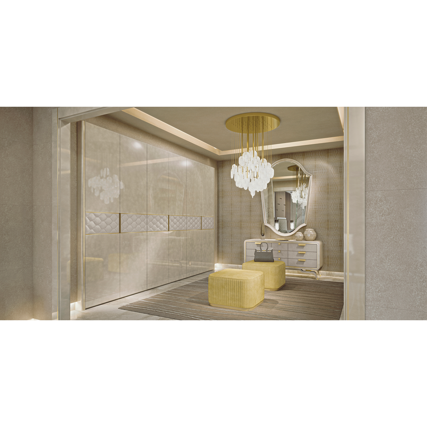 Modern Six-Door Wardrobe with Metal Accents | Redeco Hanami | Italianfurniture.com