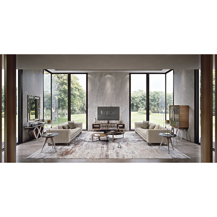 Rectangular Media Unit with High-Gloss Finish and Soft-Close Storage | Redeco Hanami | Italianfurniture.com