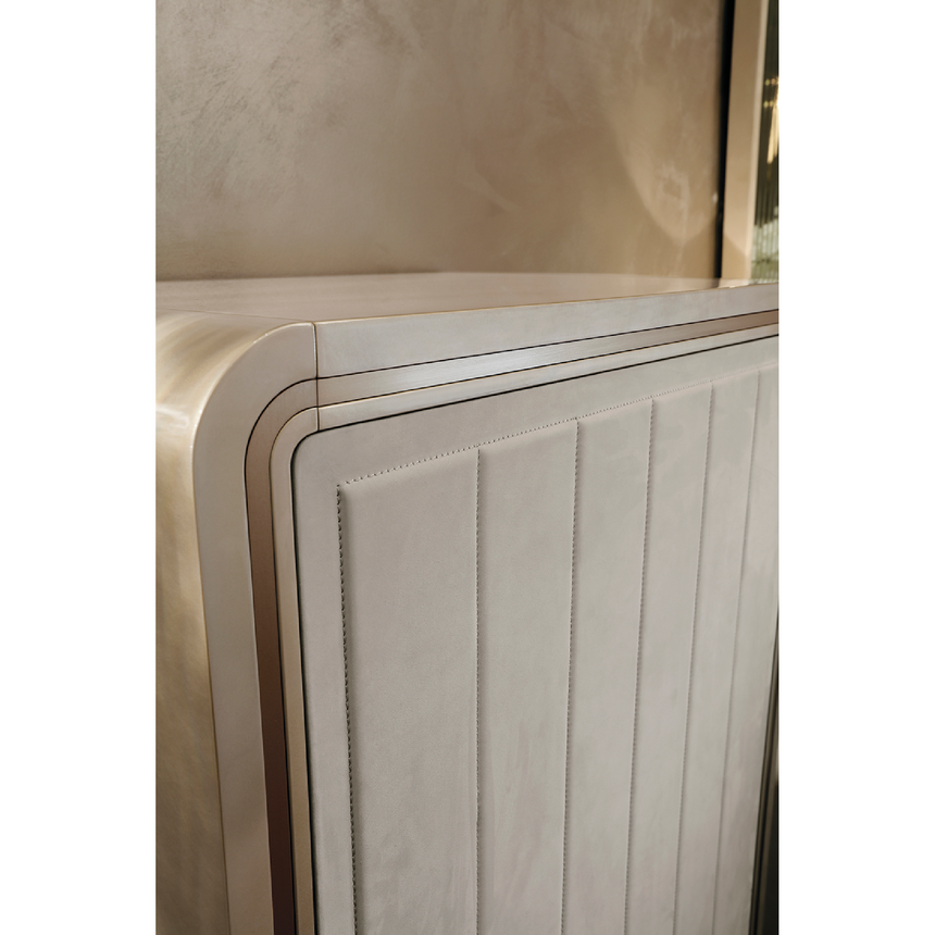Compact Single-Door Cabinet with Textured Front and Curved Legs | Redeco Hanami
