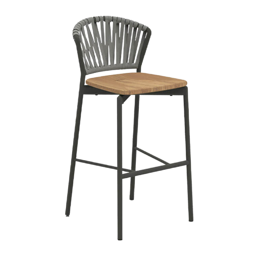 Teak Wood Outdoor Bar Stool | Roda Piper | Italianfurniture.com