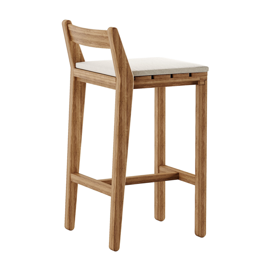 Iroko Slatted Outdoor Bar Stool | Roda Zania | Italianfurniture.com