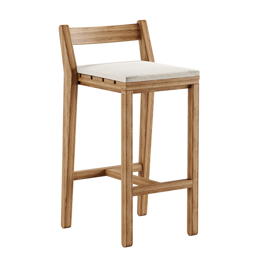 Iroko Slatted Outdoor Bar Stool | Roda Zania | Italianfurniture.com