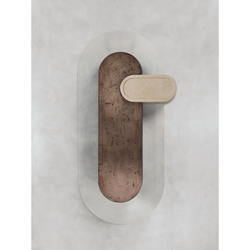 Bronze and Travertine Coffee Table | Somaschini Saturnia | Italianfurniture.com