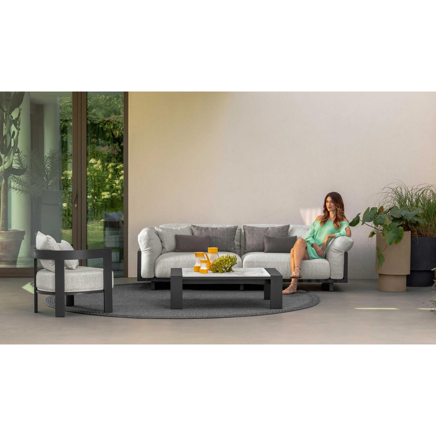 Padded Aluminium 3-Seater Outdoor Sofa | Talenti Argo | Italianfurniture.com