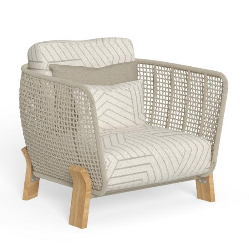 Woven Rope Outdoor Lounge Armchair | Talenti Argo | Italianfurniture.com