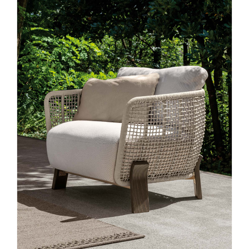 Woven Rope Outdoor Lounge Armchair | Talenti Argo | Italianfurniture.com