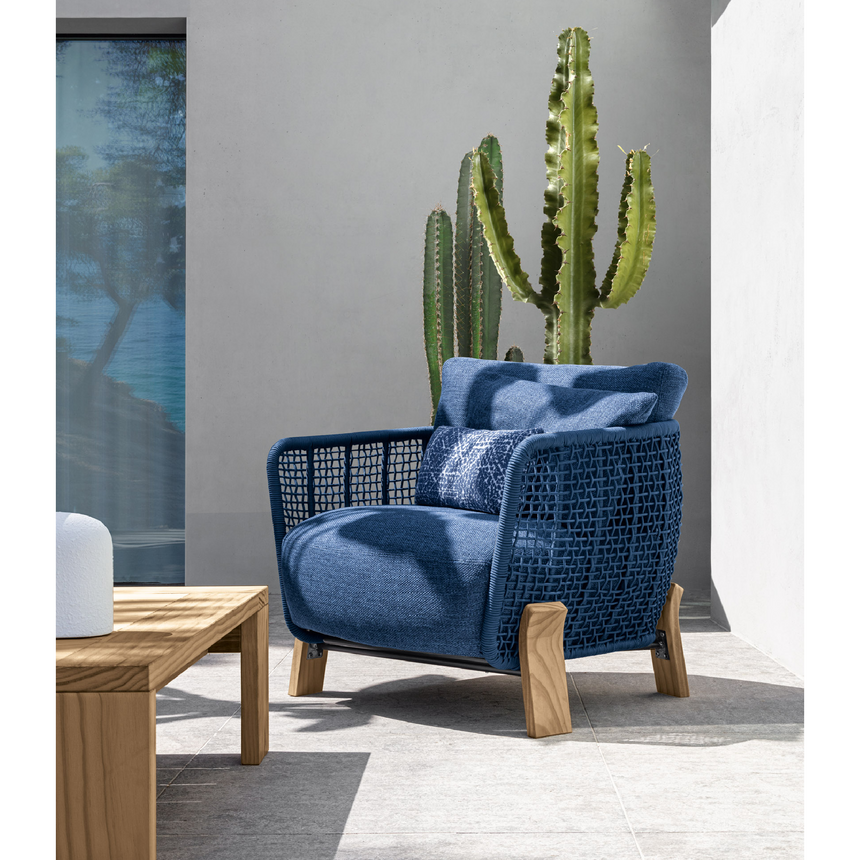 Woven Rope Outdoor Lounge Armchair | Talenti Argo | Italianfurniture.com