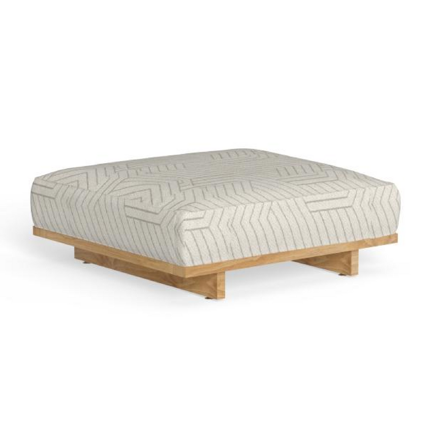 Padded Wooden Outdoor Ottoman | Talenti Argo | Italianfurniture.com