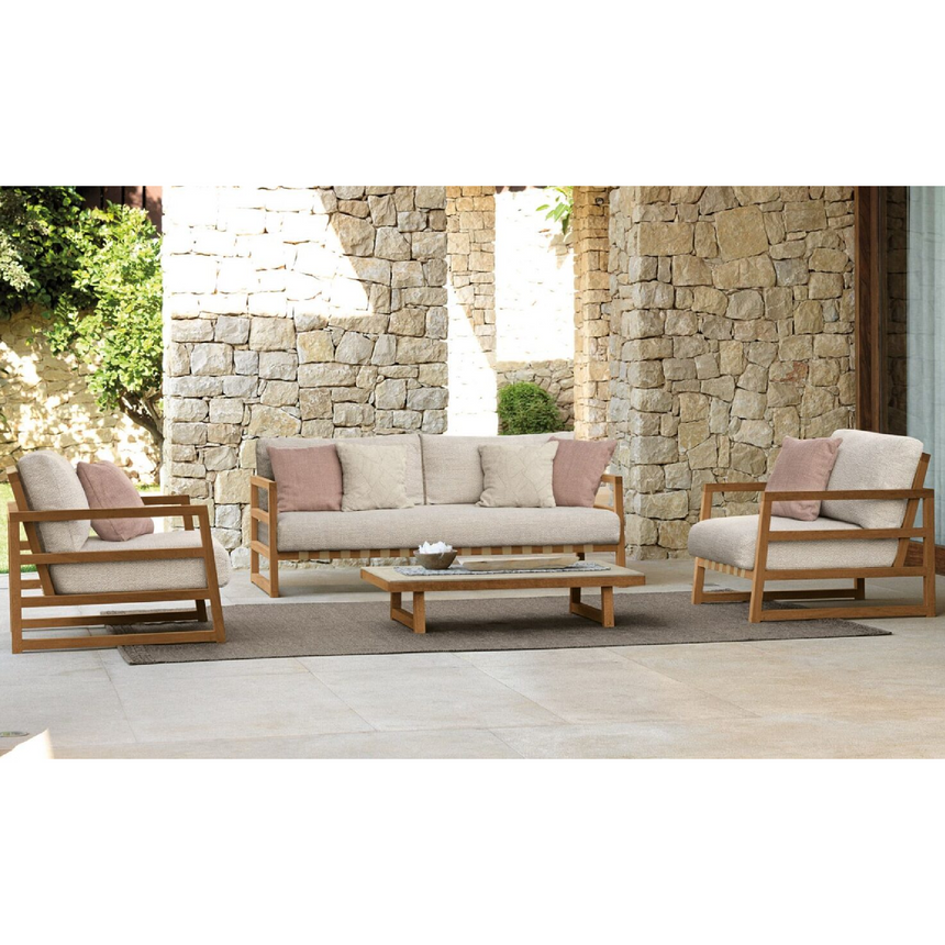 Stoneware Wooden Outdoor Coffee Table | Talenti Alabama | Italianfurniture.com