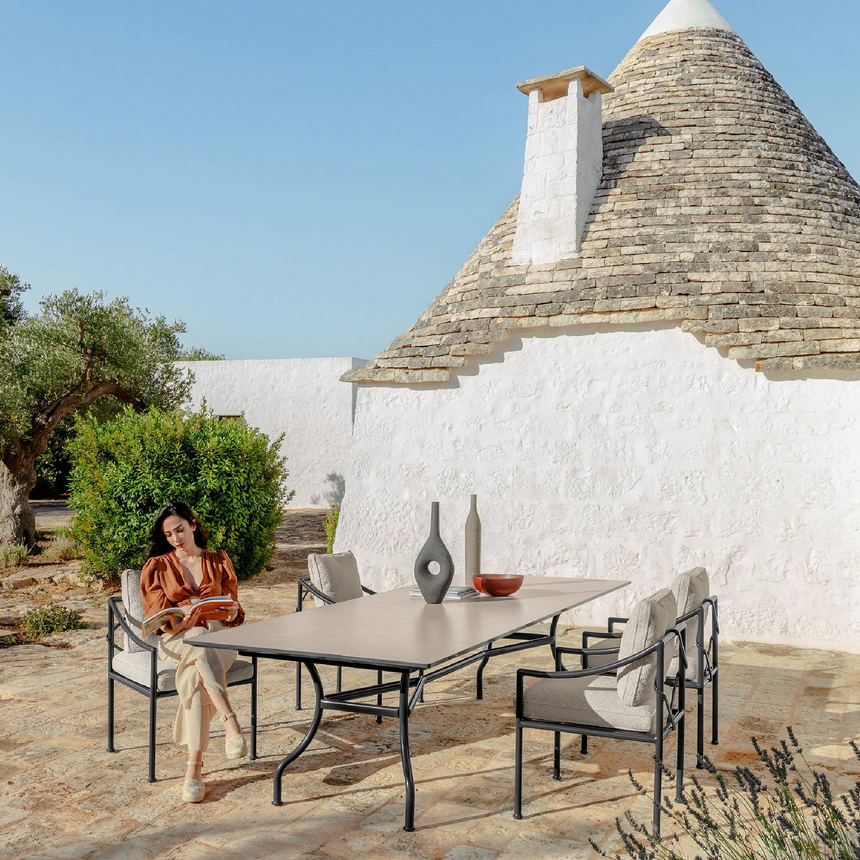 Metal Framed Outdoor Dining Table | Talenti Capri | Italianfurniture.com