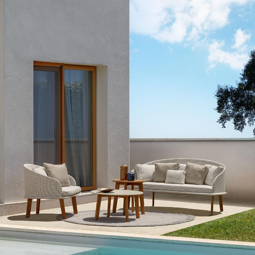 Curved Back Outdoor Lounge Armchair | Talenti CleoSoft | Italianfurniture.com