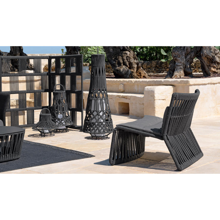 Cliff Living Armchair rope backrest | Italianfurniture.com