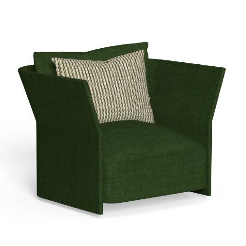 Printed Fabric Outdoor Lounge Armchair | Talenti Cliff | Italianfurniture.com