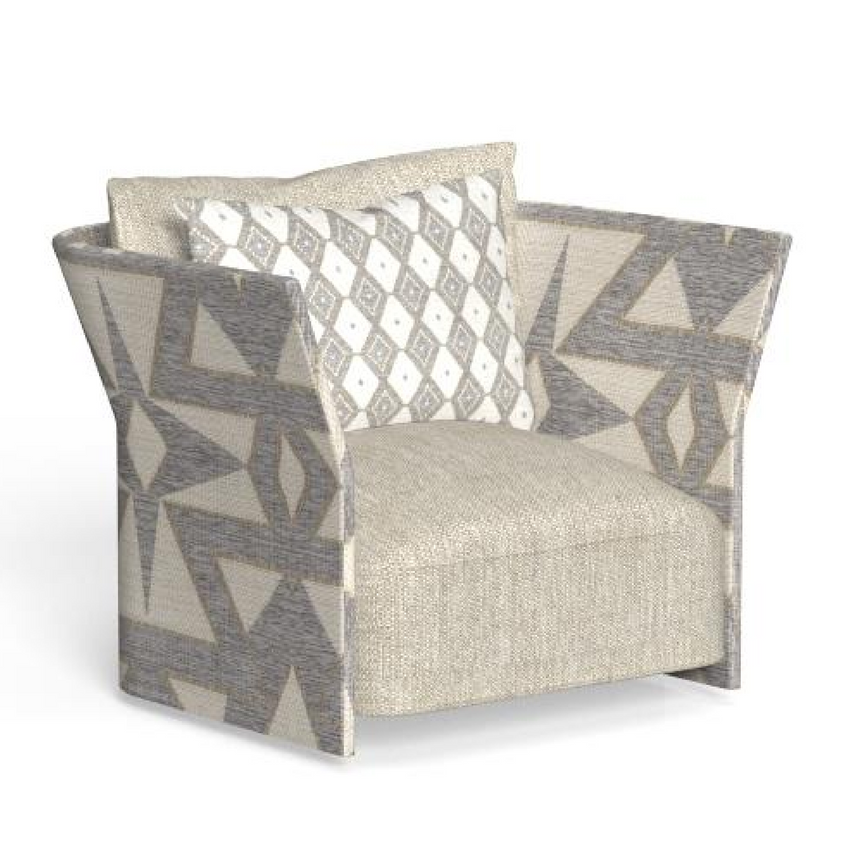 Printed Fabric Outdoor Lounge Armchair | Talenti Cliff | Italianfurniture.com