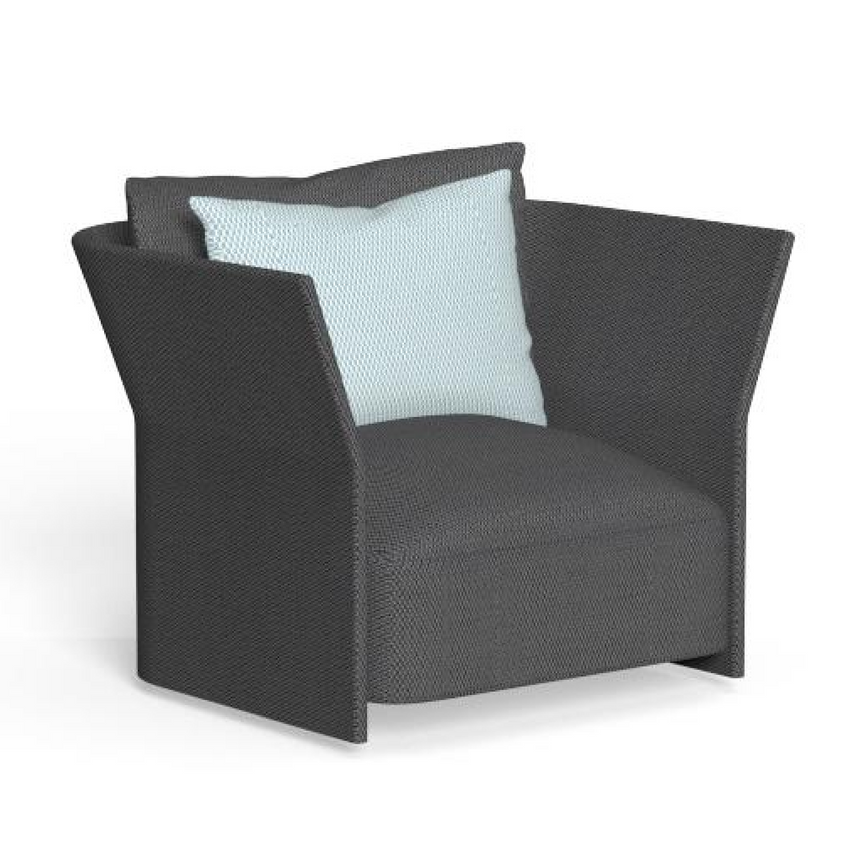 Printed Fabric Outdoor Lounge Armchair | Talenti Cliff | Italianfurniture.com