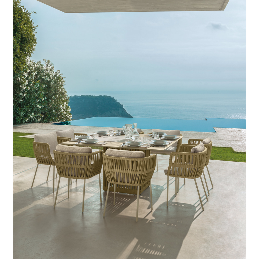 Rope Square Outdoor Dining Table | Talenti Cliff | Italianfurniture.com