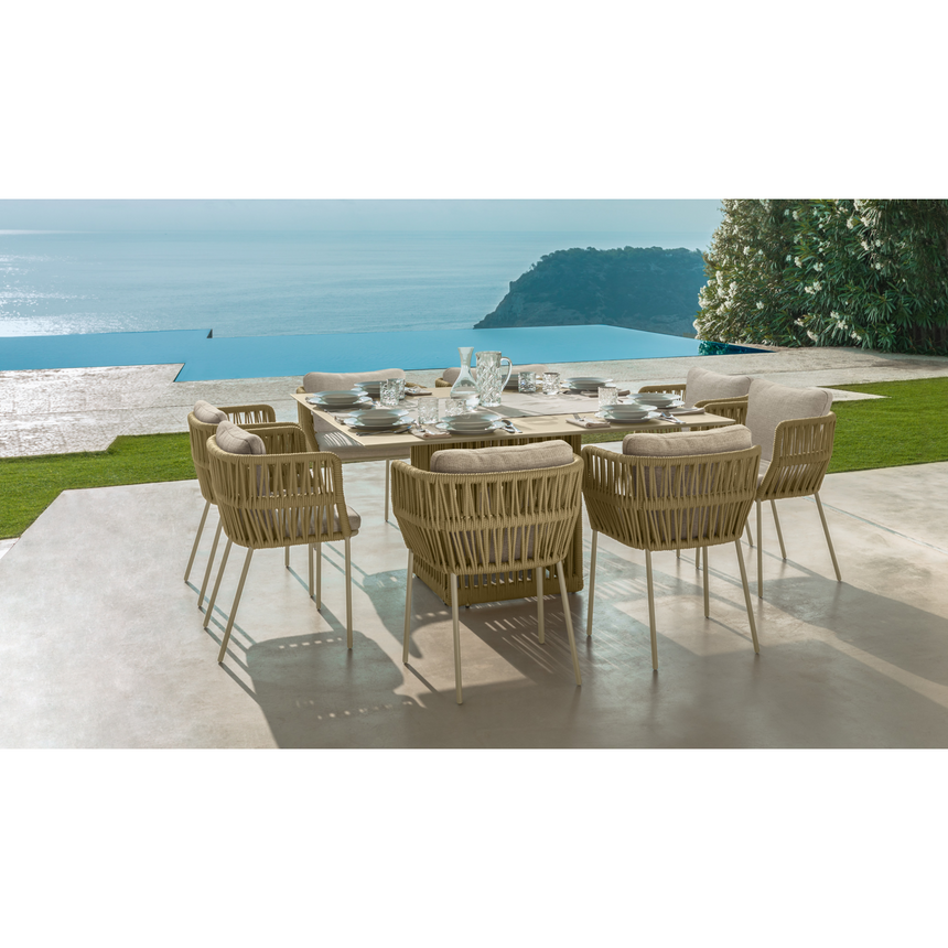 Rope Square Outdoor Dining Table | Talenti Cliff | Italianfurniture.com