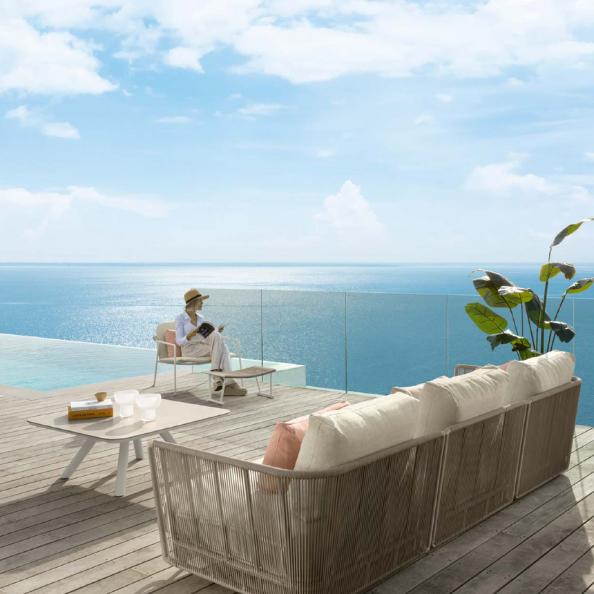 Fabric Outdoor Lounge Armchair | Talenti Coral | Italianfurniture.com