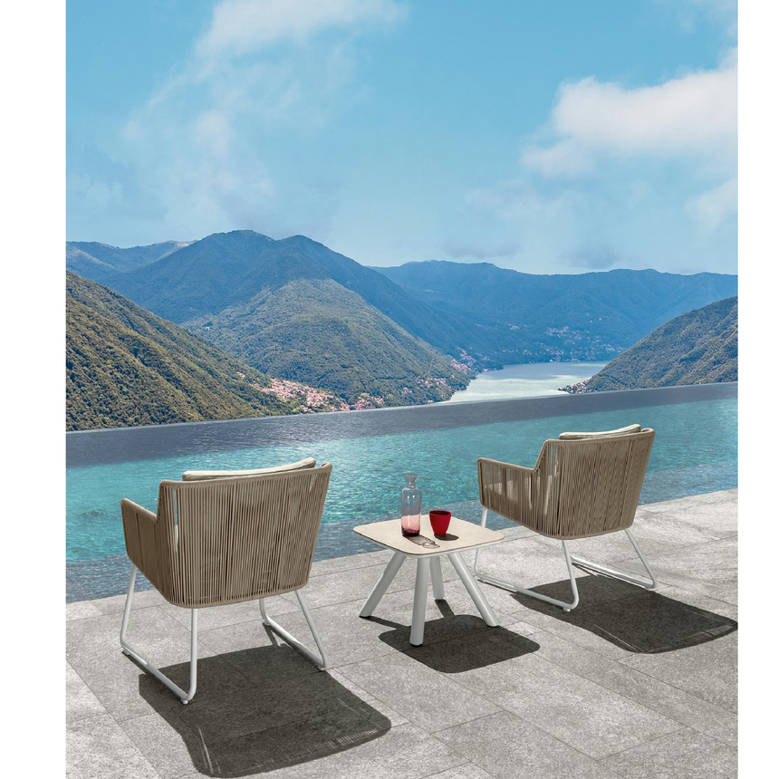 Nautical Rope Outdoor Lounge Armchair | Talenti Coral | Italianfurniture.com