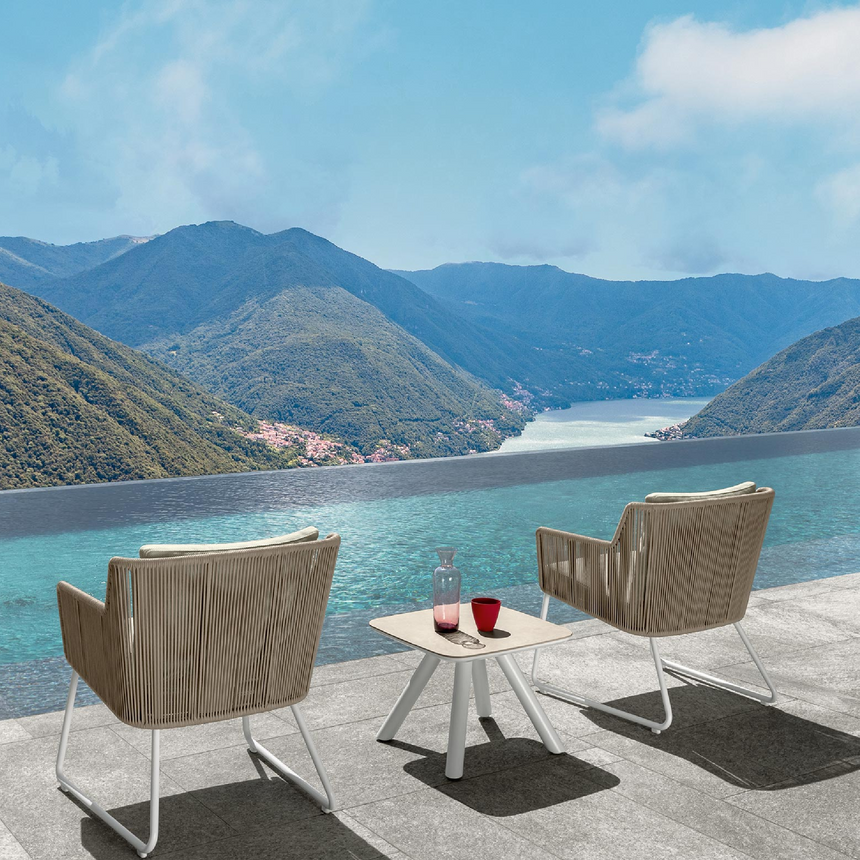 Splayed Leg Outdoor Coffe Table | Talenti Coral | Italianfurniture.com