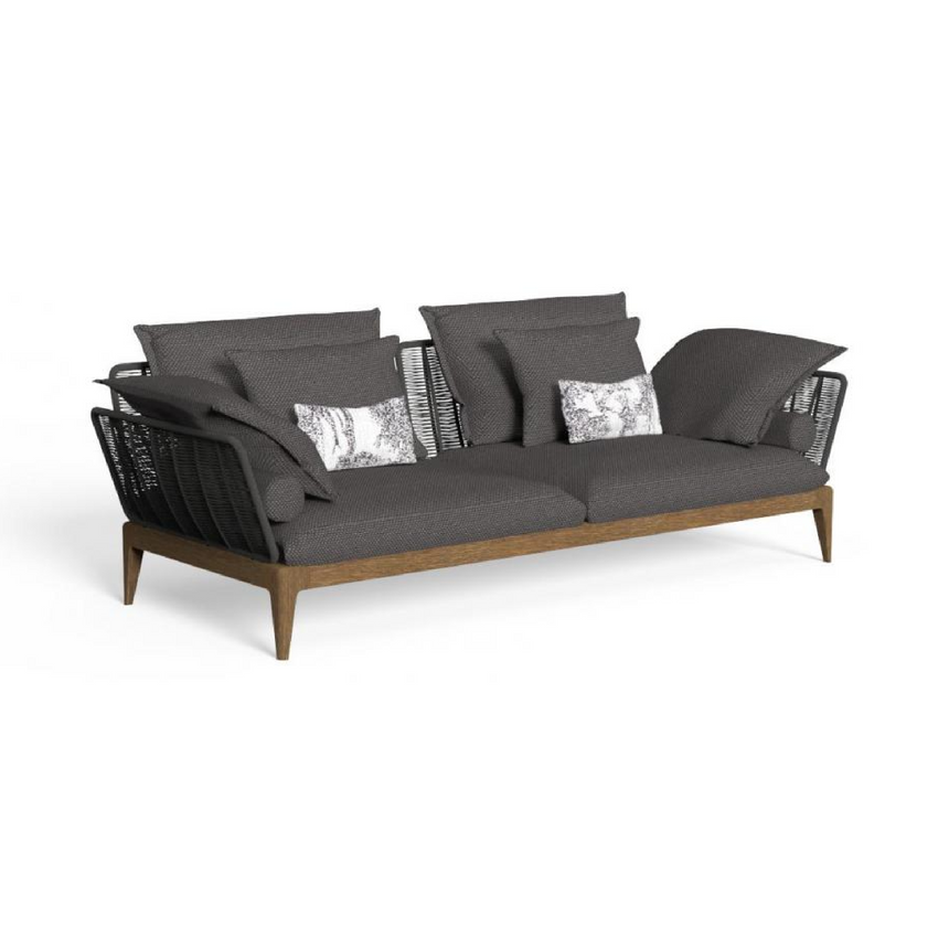 Padded Teak Outdoor 3-Seater Sofa | Talenti Cruise | Italianfurniture.com