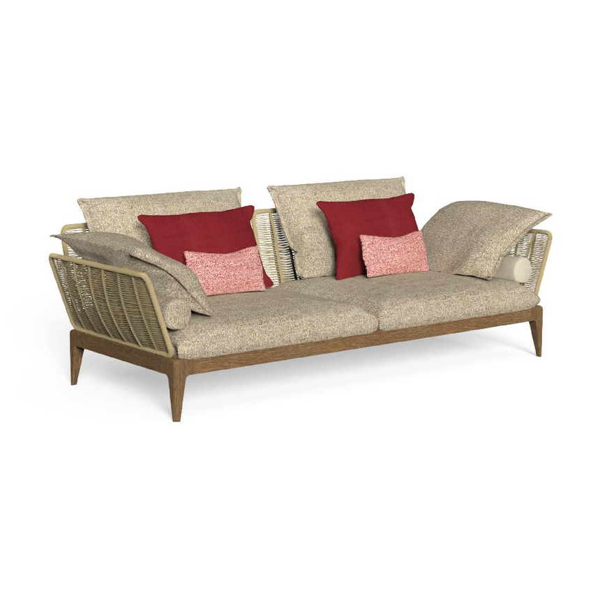 Padded Teak Outdoor 3-Seater Sofa | Talenti Cruise | Italianfurniture.com