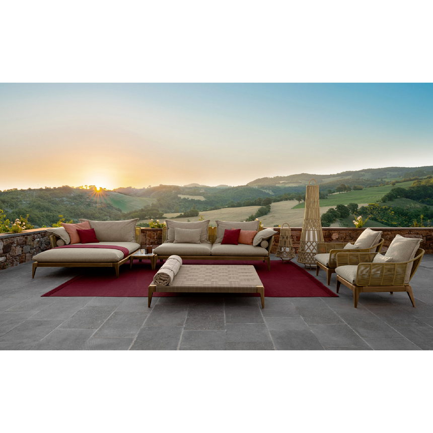 Padded Teak Outdoor 3-Seater Sofa | Talenti Cruise | Italianfurniture.com