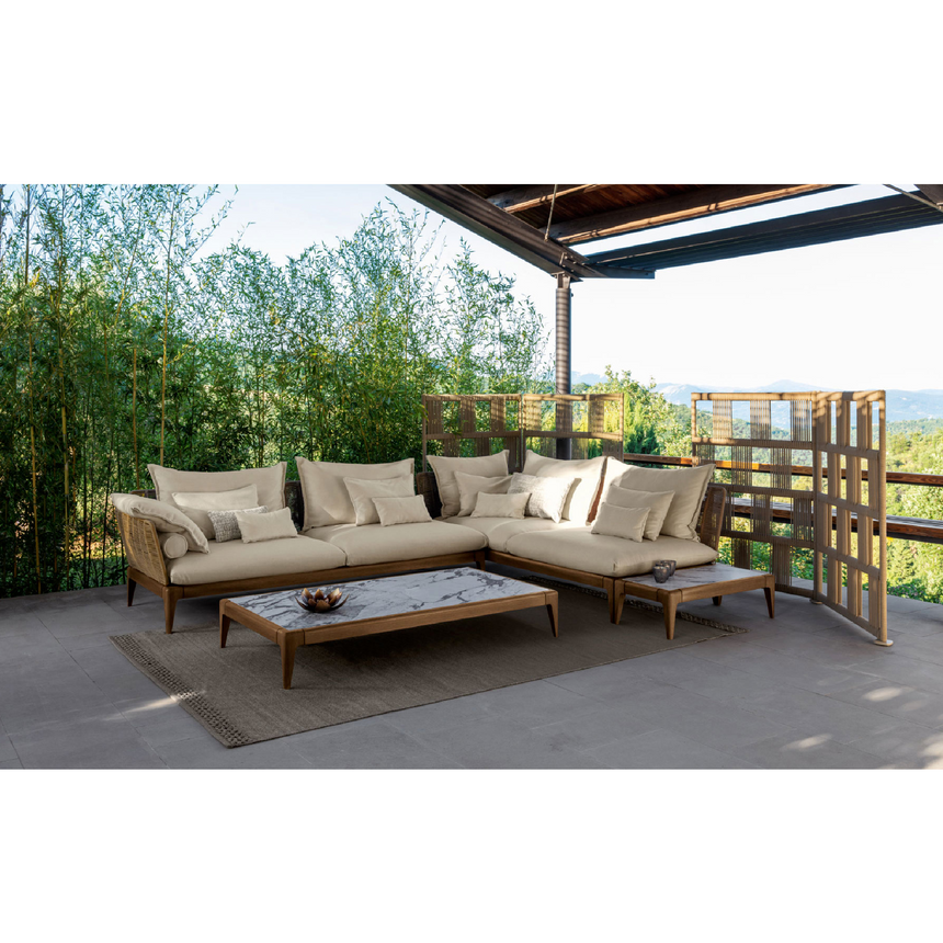 Padded Teak Outdoor 3-Seater Sofa | Talenti Cruise | Italianfurniture.com