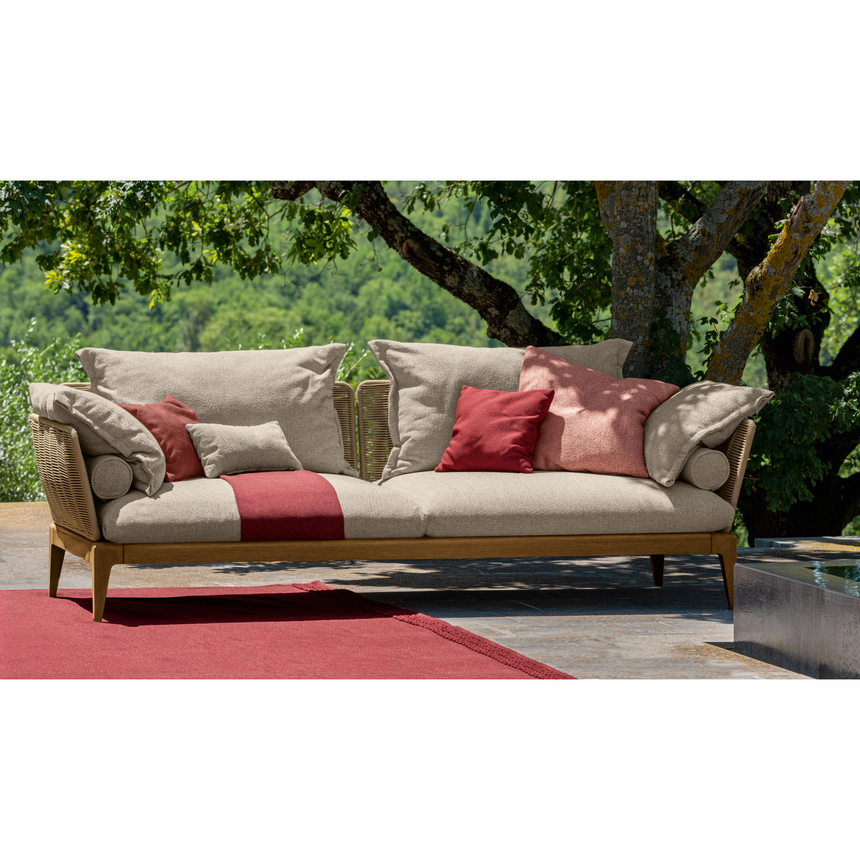 Padded Teak Outdoor 3-Seater Sofa | Talenti Cruise | Italianfurniture.com