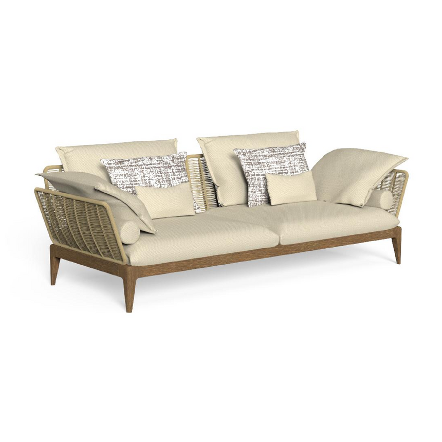 Padded Teak Outdoor 3-Seater Sofa | Talenti Cruise | Italianfurniture.com